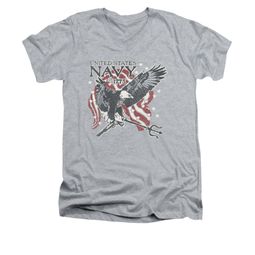 Navy Shirt Slim Fit V-Neck Navy Eagle Trident Athletic Heather T-Shirt