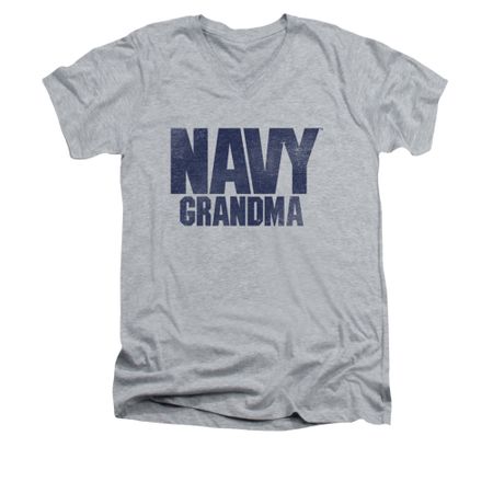 Navy Shirt Slim Fit V-Neck Navy Grandma Athletic Heather T-Shirt