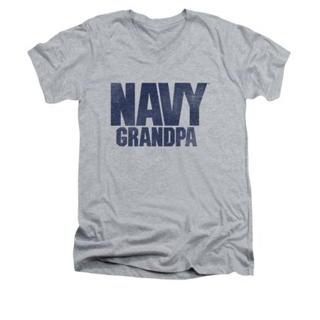 Navy Shirt Slim Fit V-Neck Navy Grandpa Athletic Heather T-Shirt