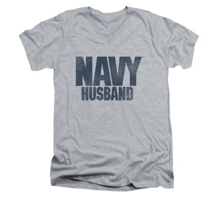 Navy Shirt Slim Fit V-Neck Navy Husband Athletic Heather T-Shirt