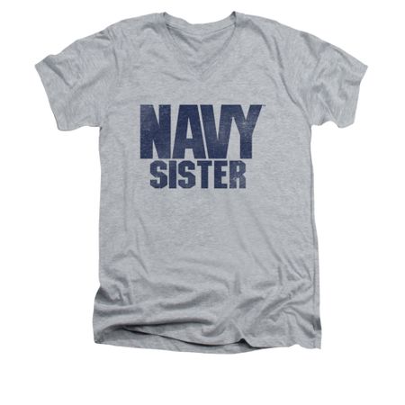 Navy Shirt Slim Fit V-Neck Navy Sister Athletic Heather T-Shirt