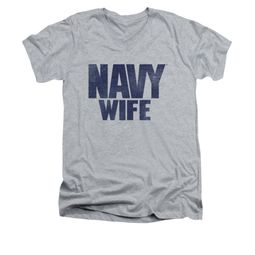 Navy Shirt Slim Fit V-Neck Navy Wife Athletic Heather T-Shirt