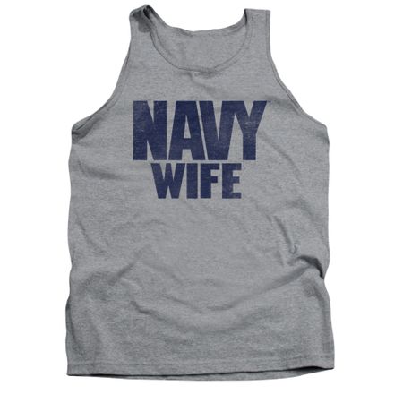 Navy Shirt Tank Top Navy Wife Athletic Heather Tanktop