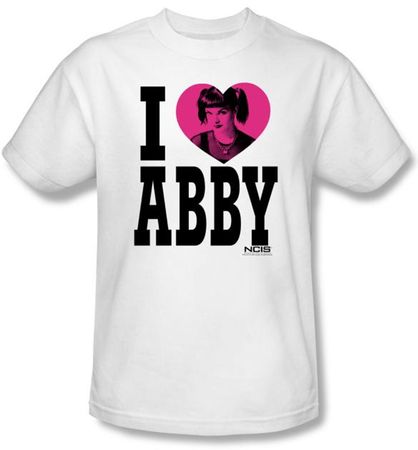 NCIS Adult T-shirt - I Heart Abby TV Series Adult White Tee Shirt