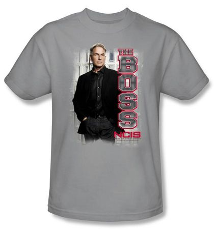 NCIS Adult T-shirt - The Boss TV Series Adult Silver Tee Shirt