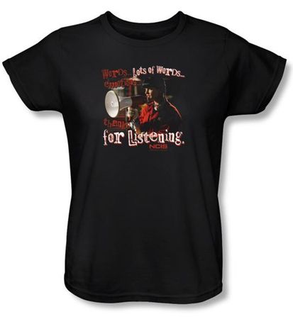 NCIS Ladies T-shirt - Thanks For Listening Women's Black Tee Shirt