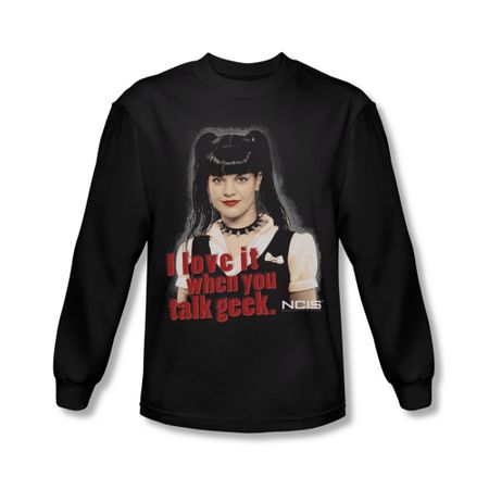 NCIS Shirt Geek Talk Long Sleeve Black Tee T-Shirt