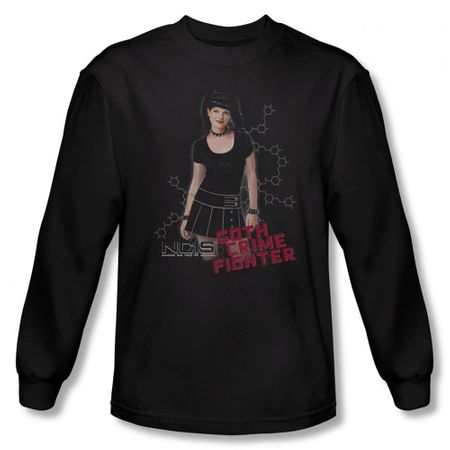 NCIS Shirt Goth Crime Fighter Long Sleeve Black Tee T-Shirt