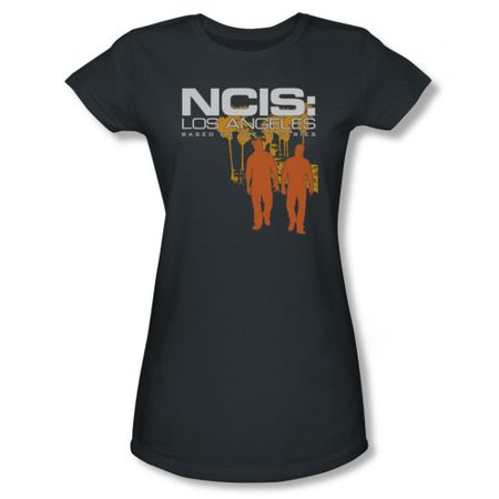 NCIS Shirt Juniors Orange Silhouette Charcoal T-Shirt