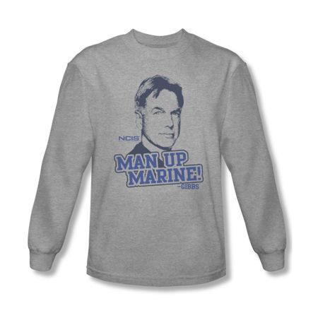 NCIS Shirt Man Up Long Sleeve Athletic Heather Tee T-Shirt