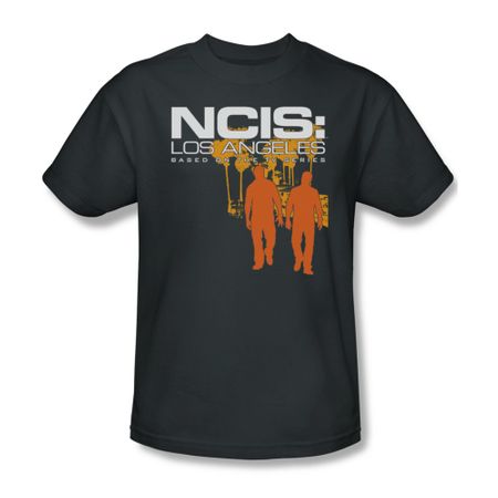 NCIS Shirt Orange Silhouette Charcoal T-Shirt