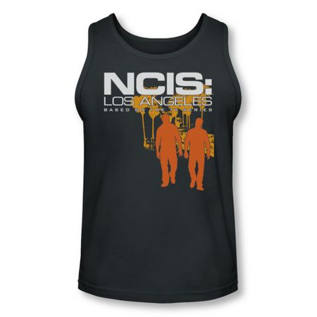 NCIS Shirt Tank Top Orange Silhouette Charcoal Tanktop