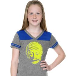 Neon Yellow Buddha Girls Football Shirt
