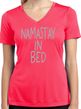 Ladies "Namast'ay in Bed" V-neck Tee, Medium, Hot Coral Pink
