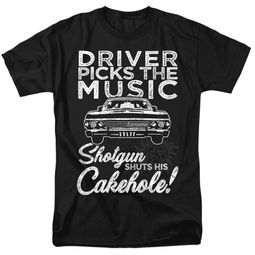 Mens Supernatural DRIVER PICKS MUSIC T-shirt - Black