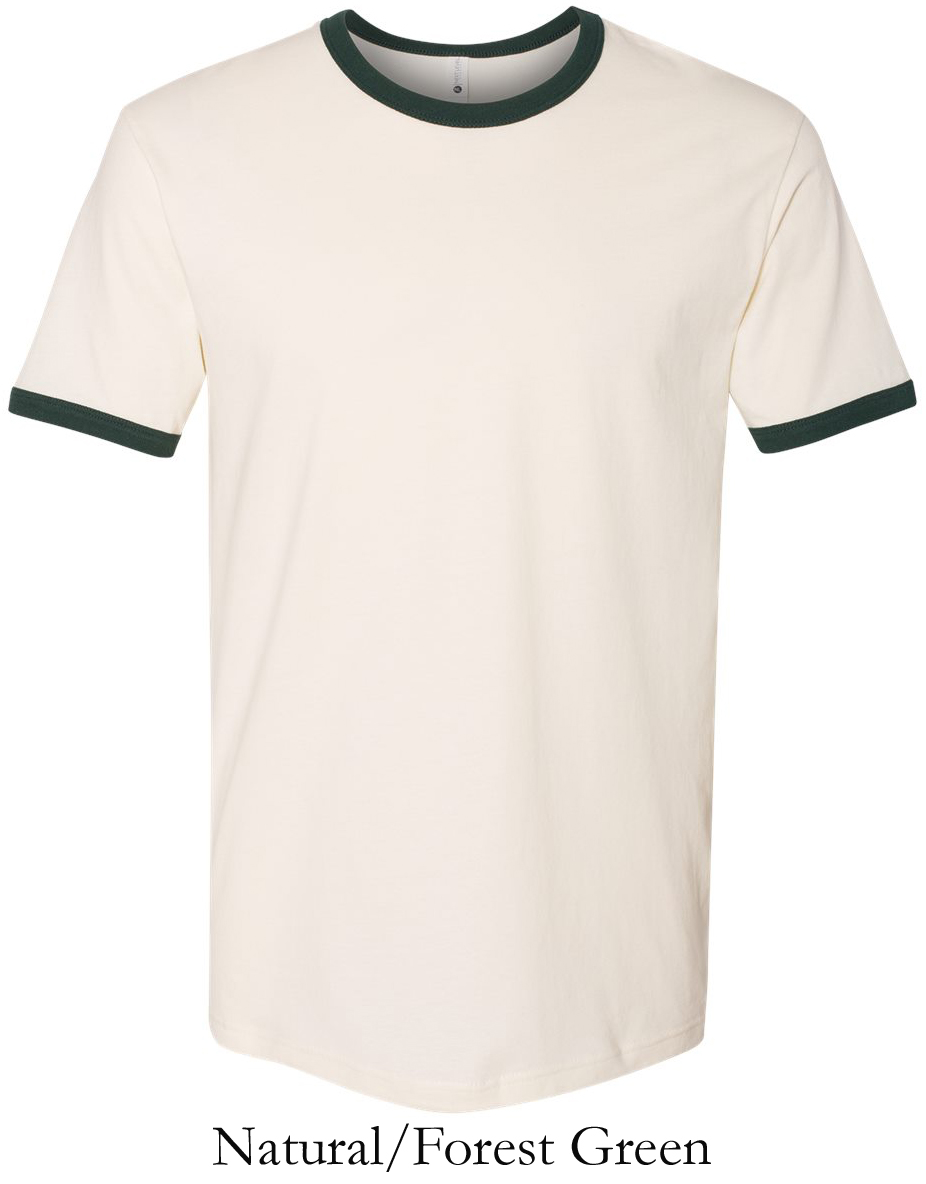 Next Level Unisex Ringer T-Shirt - Combed Cotton Jersey Tee In Natural/Maroon (Color-Listed Style)