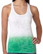 Next Level Ombre Burnout Racerback Tank - White/Green