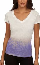 Clearance - Womens Next Level Ombre Burnout V-neck - White/Purple Clearance - Womens Next Level Ombre Burnout V-neck - White/Purple