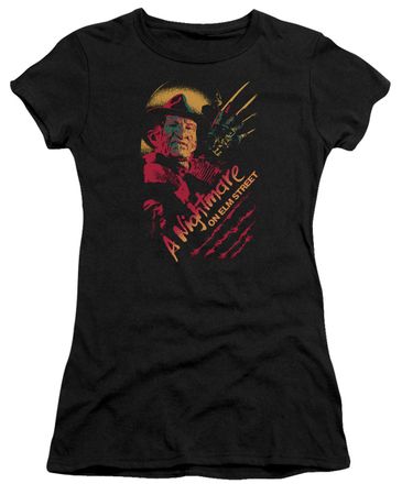 Nightmare On Elm Street Juniors Shirt Freddy Claws Black T-Shirt