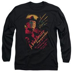 Nightmare On Elm Street Long Sleeve Shirt Freddy Claws Black Tee T-Shirt