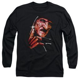 Nightmare On Elm Street Long Sleeve Shirt Freddy's Face Black Tee T-Shirt Nightmare On Elm Street Long Sleeve Shirt Freddy's Face Black Tee T-Shirt
