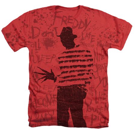 Nightmare On Elm Street Shirt Freddy Silhouette Heather Red T-Shirt