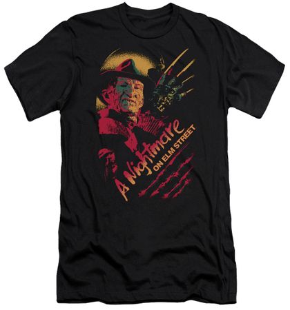Nightmare On Elm Street Slim Fit Shirt Freddy Claws Black T-Shirt