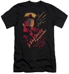 Nightmare On Elm Street Slim Fit Shirt Freddy Claws Black T-Shirt