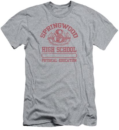 Nightmare On Elm Street Slim Fit Shirt Springwood High Heather Grey T-Shirt