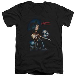 Nightmare On Elm Street Slim Fit V-Neck Shirt Poster Black T-Shirt