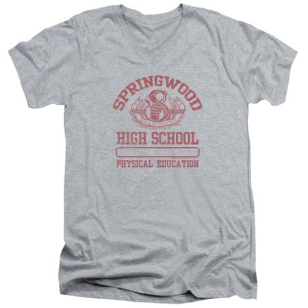 Nightmare On Elm Street Slim Fit V-Neck Shirt Springwood High Heather Grey T-Shirt