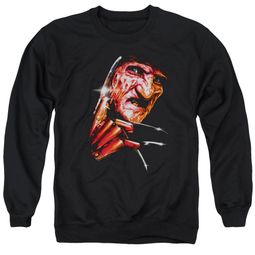 Nightmare On Elm Street Sweatshirt Freddy's Face Adult Black Sweat Shirt Nightmare On Elm Street Sweatshirt Freddy's Face Adult Black Sweat Shirt