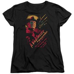 Nightmare On Elm Street Womens Shirt Freddy Claws Black T-Shirt