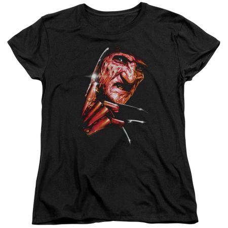Nightmare On Elm Street Womens Shirt Freddy's Face Black T-Shirt