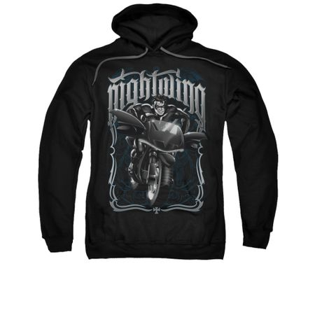 Nightwing DC Comics Hoodie Sweatshirt Biker Black Adult Hoody Sweat Shirt
