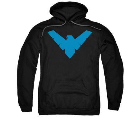 Nightwing DC Comics Hoodie Sweatshirt Symbol Black Adult Hoody Sweat Shirt