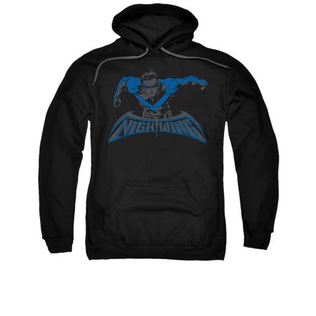 Nightwing DC Comics Hoodie Sweatshirt Wing Of The Night Black Adult Hoody Sweat Shirt