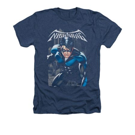 Nightwing DC Comics Shirt A Legacy Adult Heather Navy Blue Tee T-Shirt