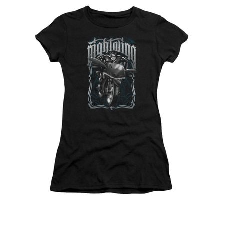 Nightwing DC Comics Shirt Biker Juniors Black Tee T-Shirt