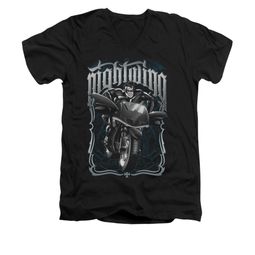 Nightwing DC Comics Shirt Biker Slim Fit V Neck Black Tee T-Shirt