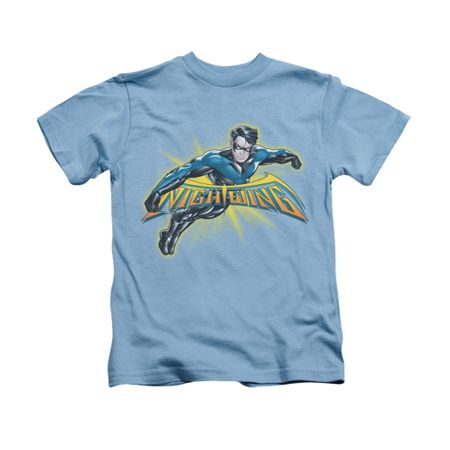 Nightwing DC Comics Shirt Burst Kids Carolina Blue Youth Tee T-Shirt