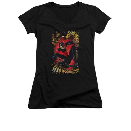 Nightwing DC Comics Shirt Juniors V Neck Nightwing #1 Black Tee T-Shirt