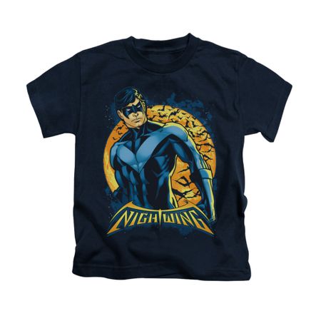 Nightwing DC Comics Shirt Moon Kids Navy Blue Youth Tee T-Shirt