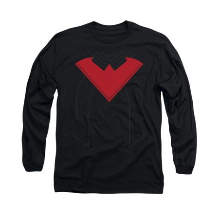 Nightwing DC Comics Shirt Nightwing 52 Costume Long Sleeve Black Tee T-Shirt