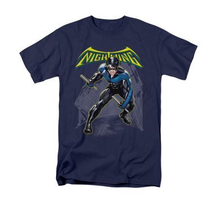 Nightwing DC Comics Shirt Nightwing Adult Navy Blue Tee T-Shirt