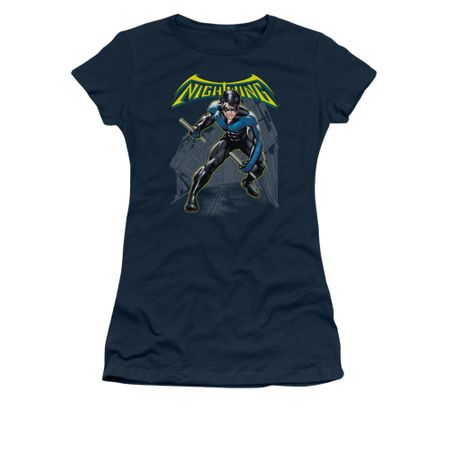 Nightwing DC Comics Shirt Nightwing Juniors Navy Blue Tee T-Shirt