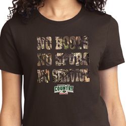 No Boots No Spurs No Service Ladies Mossy Oak Shirts