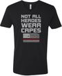 Not All Heroes Wear Capes Firefighter Adult V-Neck T-Shirt