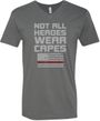 Not All Heroes Wear Capes Firefighter Adult V-Neck T-Shirt