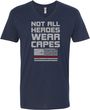 Not All Heroes Wear Capes Firefighter Adult V-Neck T-Shirt